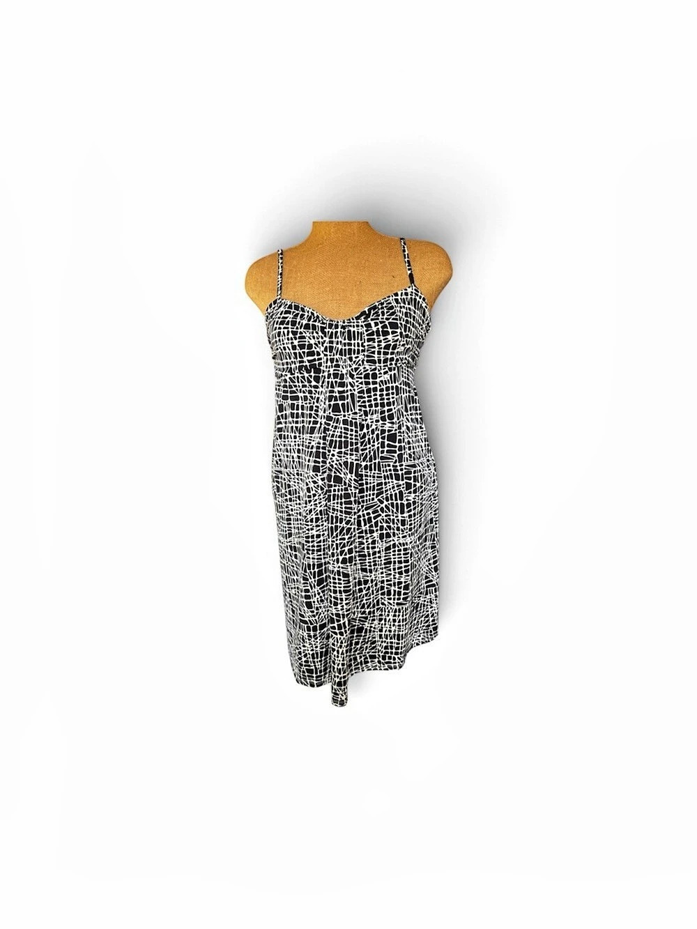 Black & White Abstract MIDI Dress